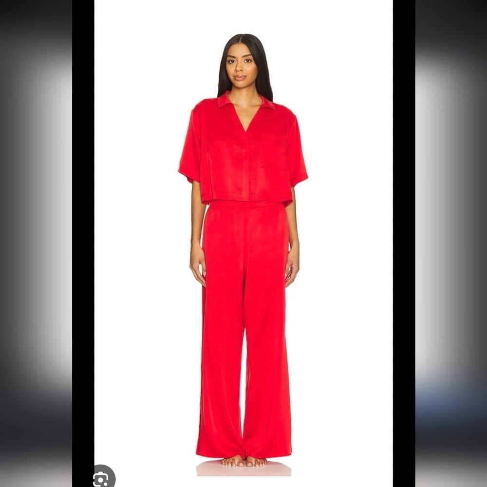 NWT Lunya Silk Top In Carmine Red